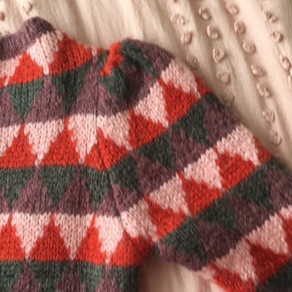 ZARA Pink Purple Puff Shoulder Retro Style Multicolor Sweater - Picture 6 of 10